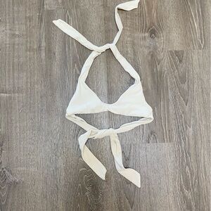 Robin Piccone Cream Bikini Top with Tie Straps